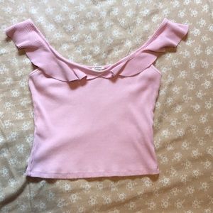 Garage pink crop top